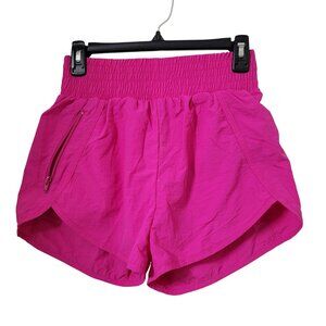 Zenana Size S Hot Pink Windbreaker Smocked Waistband Running Shorts